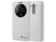 GreatShield SHIFT LX Draw Bench PU Leather Case with Quick Circle Conductive Window and Sleep Wake Function LG G3 White
