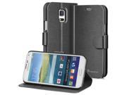 GreatShield SHIFT LX Draw Bench PU Leather Wallet Flip Stand Case with Card Pockets for Samsung Galaxy S5 Mini Black
