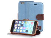Fosmon CADDY JEANS Leather Multipurpose Wallet Case for Apple iPhone 6 4.7 Light Blue