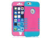 Fosmon HYBO VAULT Detachable Hybrid Silicone PC Case for Apple iPhone 6 4.7 Blue Silicone Pink PC