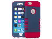 Fosmon HYBO VAULT Detachable Hybrid Silicone PC Case for Apple iPhone 6 4.7 Red Silicone Navy Blue PC