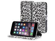 Fosmon CADDY LEOPARD Leather Multipurpose Wallet Case for Apple iPhone 6 Plus 5.5 White