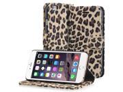 Fosmon CADDY LEOPARD Leather Multipurpose Wallet Case for Apple iPhone 6 Plus 5.5 Brown