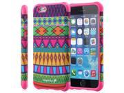 Fosmon HYBO TRIBAL Detachable Hybrid PC TPU Case with Kickstand for Apple iPhone 6 4.7 Hot Pink Large Diamond