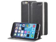 Fosmon CADDY TONE Leather Multipurpose Wallet Case for Apple iPhone 6 4.7 Black White Stripe