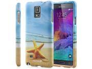 Fosmon MATT DESIGN Rubberized Polycarbonate PC Snap On Case for Samsung Galaxy Note 4 Beach with Star Fish