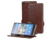 Vena vFolio Vintage PU Leather Wallet Flip Stand Case with Card Pockets for Sony Xperia Z3 Brown Black