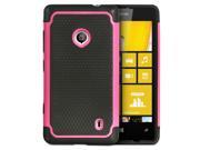 Fosmon HYBO HEXAGON Detachable Hybrid Dual Layer PC Silicone Case for Nokia Lumia 521 Black Silicone Hot Pink PC