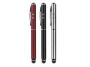 Fosmon PRESENTER Series 3 in 1 Laser and Flashlight Capacitive Stylus for Smartphones Tablets Red Silver Black 3 Pieces