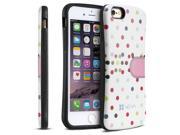 Vena ARCH Polka Dot Hybrid TPU PC Backplate Hard Shell Case for Apple iPhone 6 Plus 5.5 White Pink