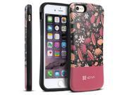 Vena ARCH Misty Flora Hybrid TPU PC Backplate Hard Shell Case for Apple iPhone 6 4.7 Magenta Red