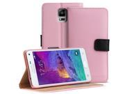 Fosmon CADDY CLASSIC Leather Multipurpose Wallet Case for Samsung Galaxy Note 4 Pink