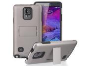 Vena LEGACY Dual Layer PC Silicone Hybrid Phone Case Cover for Samsung Galaxy Note 4 with Kickstand and Screen Protector Gunmetal Gray Black