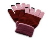 Fosmon Touchscreen Warm Gloves w 3 Conductor Fingertips for Smartphones Red Pink