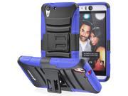Fosmon STURDY Shell Holster Case with Kickstand for HTC Desire EYE Black Holster Dark Blue Silicone