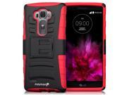 Fosmon STURDY Shell Holster Case with Kickstand for LG G Flex 2 Black Holster Red Silicone