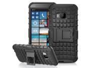 Fosmon HYBO RAGGED Detachable Hybrid Dual Layer TPU PC Kickstand Case for HTC One M9 Black TPU Black PC