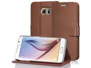 Vena vSuit Draw Bench PU Leather Wallet Flip Stand Case with Card Pockets for Samsung Galaxy S6 Brown