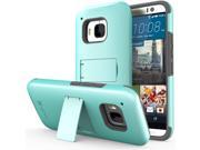 Vena LEGACY Dual Layer PC TPU Hybrid Phone Case Cover for HTC One M9 with Kickstand and Screen Protector Teal Gray