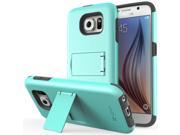 Vena LEGACY Dual Layer PC TPU Hybrid Phone Case Cover for Samsung Galaxy S6 with Kickstand and Screen Protector Teal Gray