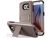 Vena LEGACY Dual Layer PC TPU Hybrid Phone Case Coverfor Samsung Galaxy S6 with Kickstand and Screen Protector Metallic Bronze Gunmetal Black