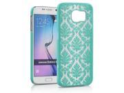 GreatShield TACT DAMASK Design Rubberized Snap On Case for Samsung Galaxy S6 Teal
