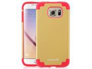 Fosmon HYBO DUOC Detachable Hybrid Dual Layer PC Silicone Case for Samsung Galaxy S6 Red Silicone Gold PC