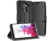 Vena vSuit Draw Bench PU Leather Wallet Flip Stand Case with Card Pockets for LG G4 Black