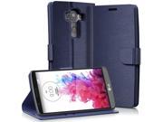 Vena vSuit Draw Bench PU Leather Wallet Flip Stand Case with Card Pockets for LG G4 Oxford Blue