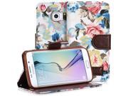 Fosmon CADDY FLORA Leather Multipurpose Wallet Case for Samsung Galaxy S6 Edge White
