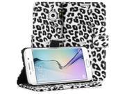 Fosmon CADDY LEOPARD Leather Multipurpose Wallet Case for Samsung Galaxy S6 Edge White
