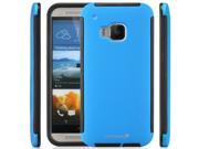 Fosmon HYBO SNAP Hybrid PC TPU Case with Built In Screen Protector for HTC One M9 Black TPU Blue PC