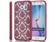 Vena URBAN DAMASK Design PC TPU Case Cover for Samsung Galaxy S6 Marsala Red
