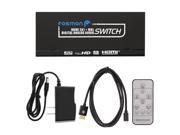 Fosmon 3x1 HDMI Switch Box with Toslink Digital Coaxial Port 3D support Black
