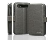 Vena vFolio Vintage PU Leather Wallet Flip Stand Case with Card Pockets for BlackBerry Classic Q20 Gray Black