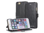 Vena vFolio Vintage PU Leather Wallet Flip Stand Case with Card Pockets for Apple iPhone 6 4.7 Black Red
