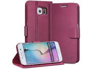 Vena vSuit Draw Bench PU Leather Wallet Flip Stand Case with Card Pockets for Samsung Galaxy S6 Edge Burgundy Red