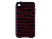 Belkin Grip Circuit Silicone Case Fits Apple iPhone 3G 3GS Black Red