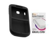 Black Silicone Skin Case Screen Protector for HTC Ozone XV6175