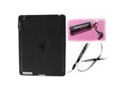 Fosmon Premium Quality Durable Black TPU Skin Case Cover for Apple iPad 2 2nd Gen with FREE Stylus Neckstrap