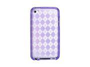 Purple Argyle High Gloss TPU Skin Case for Apple iPod touch 4th Gen