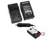 2 X LP E6 Replacement Battery Charger w Car Adpater for Canon EOS 5D Mark II 2 7D