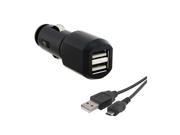 2 Port USB Car Charger USB Data Cable for LG T Mobile G2x