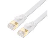 Fosmon 100 Feet Premium Flat Cat7 Network Ethernet Patch Cable White