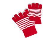 Fosmon Touchscreen Warm Gloves 3 Conductor Fingertips for Smartphones Red White