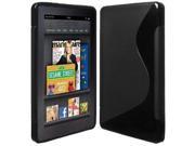 Fosmon S Curve Design Soft Shell TPU Case Cover fits Amazon Kindle Fire Black