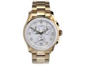 Swiss Army 241537 Chronograph Gold Tone Stainless Steel Case and Bracelet White Dial Date Display