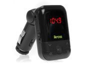 iKross Black 3.5mm LED Car FM Radio Transmitter with USB SD MMC Slot