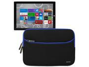 Evecase Neoprene Zipper Carrying Case with Accessory Pocket Perfect Fit for Microsoft Surface Pro 3 and more Black Blue