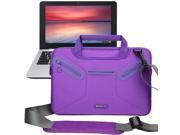 Evecase Multi functional Neoprene Messenger Case Tote Bag for ASUS C200 Chromebook C200MA DS01 11.6 Inch Laptop – Purple